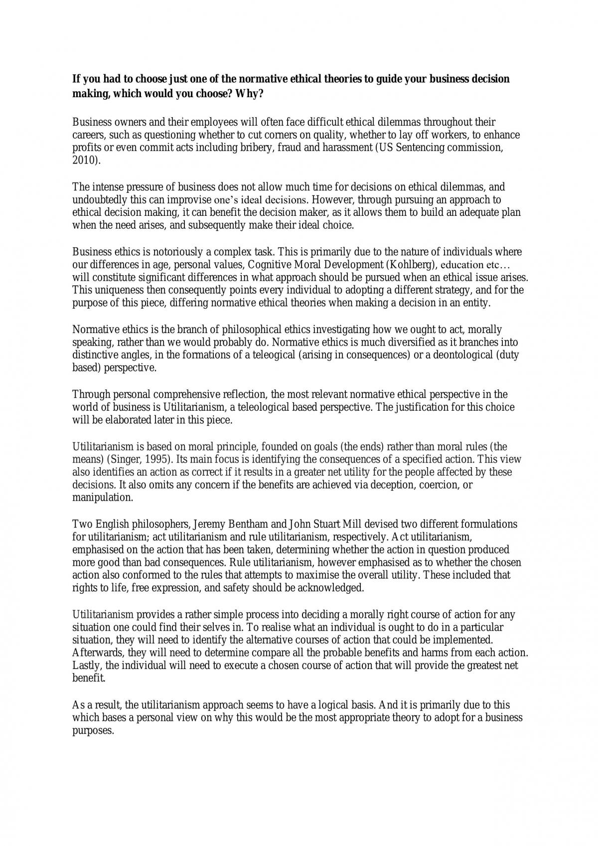 Normative Ethics and Decision Making - Page 1