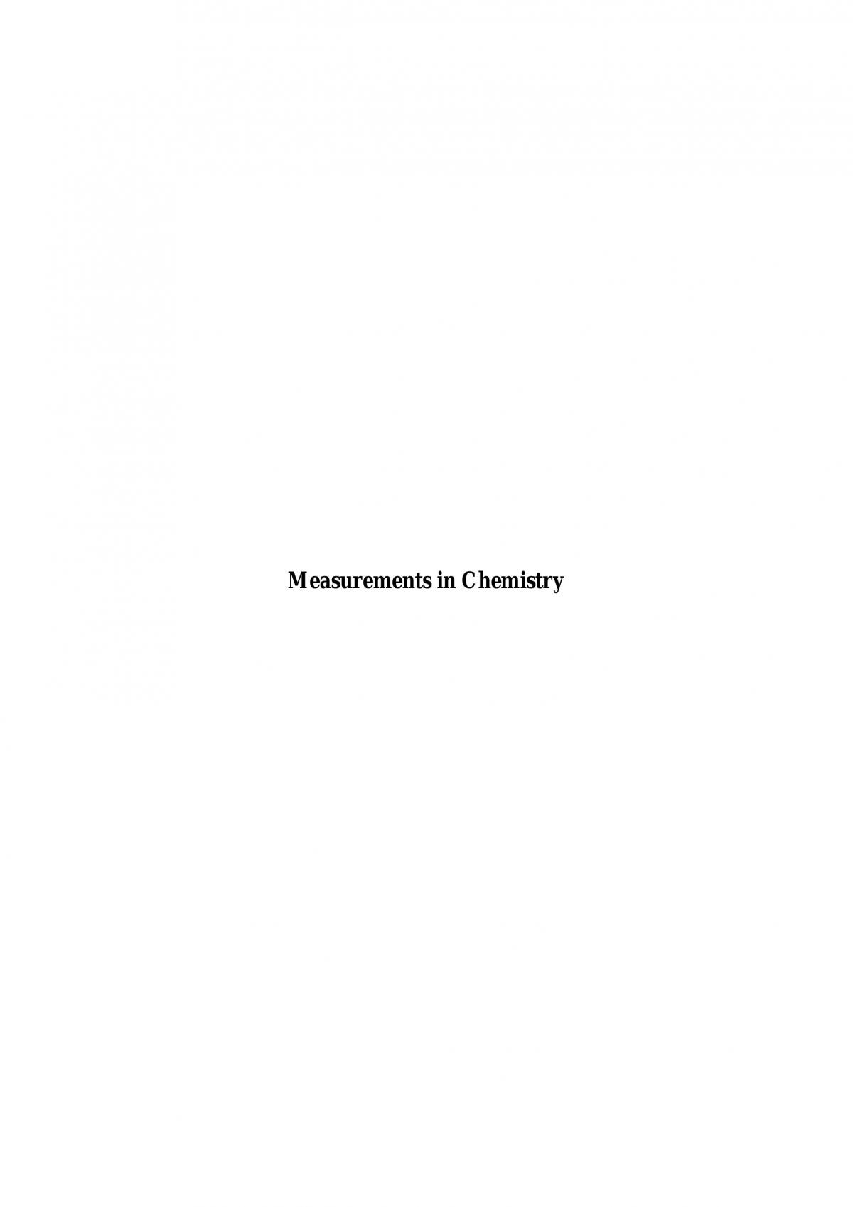 Measurements in Chemistry - Page 1