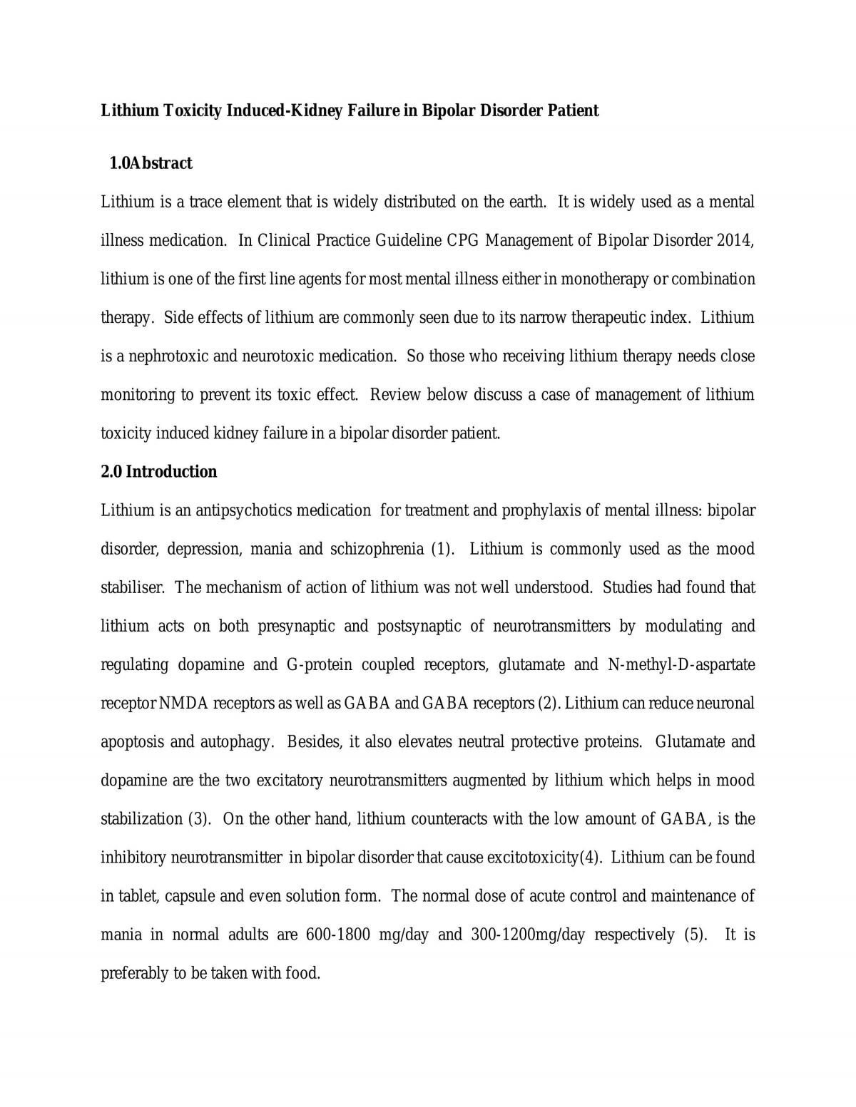 Lithium Toxicity Case Study - Page 1