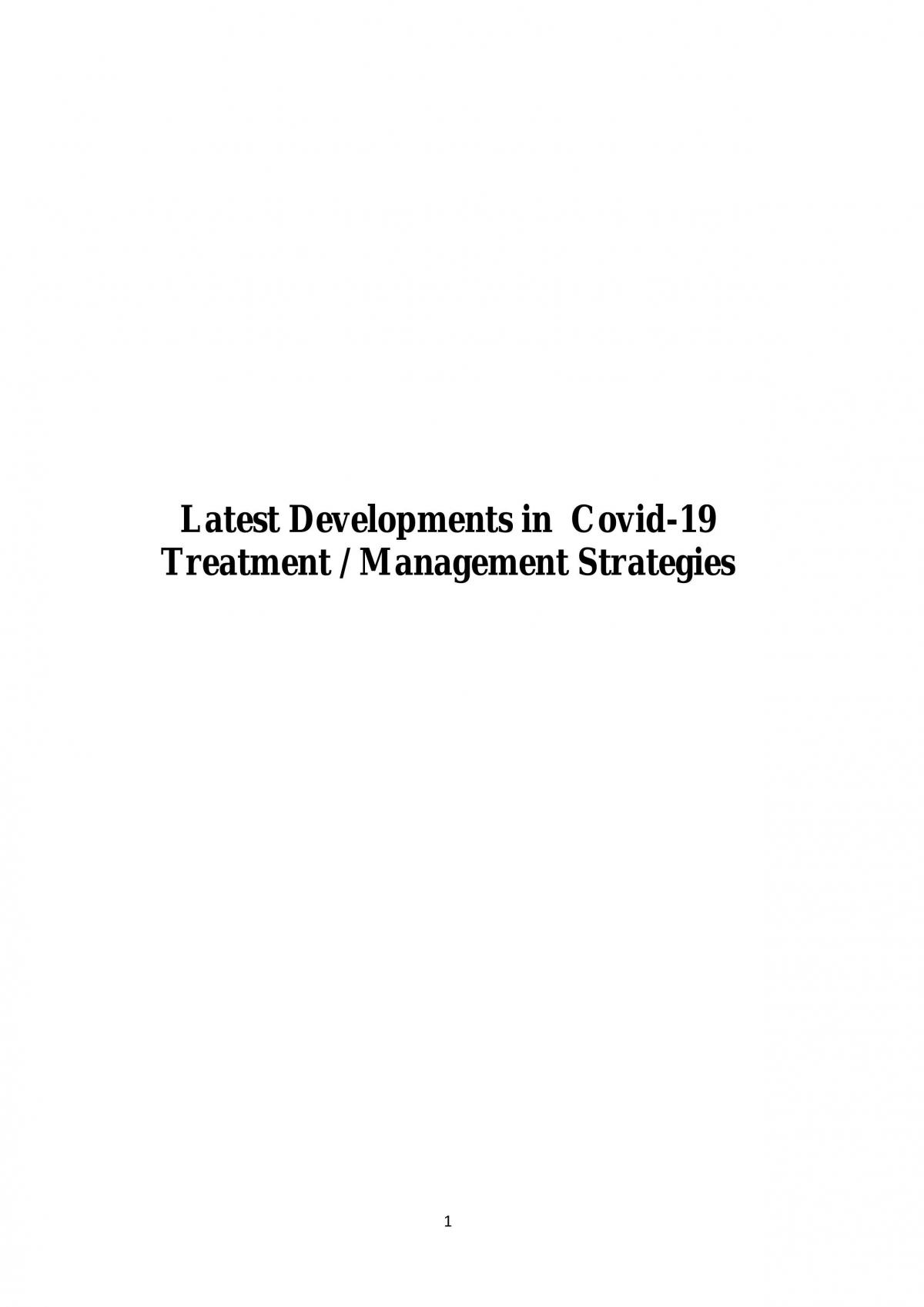 PHP Assignment- Latest Developments in Covid-19 Treatment - Page 1