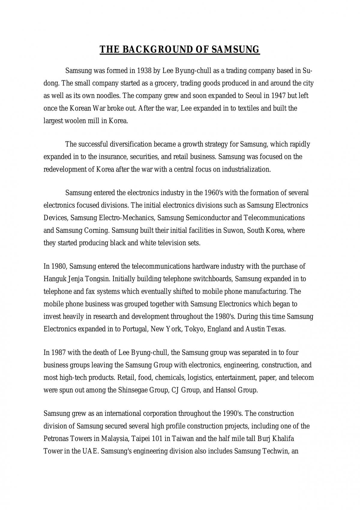 essay about samsung company