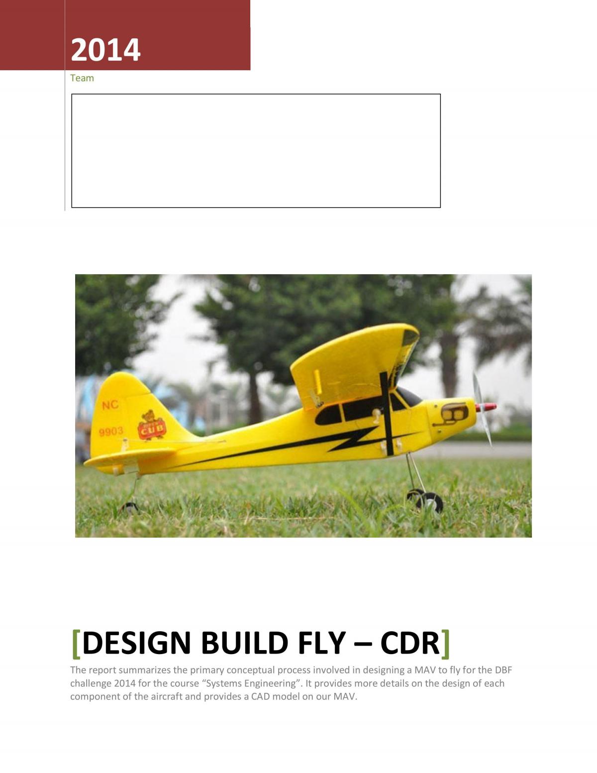 Conceptual Design Report - Page 1