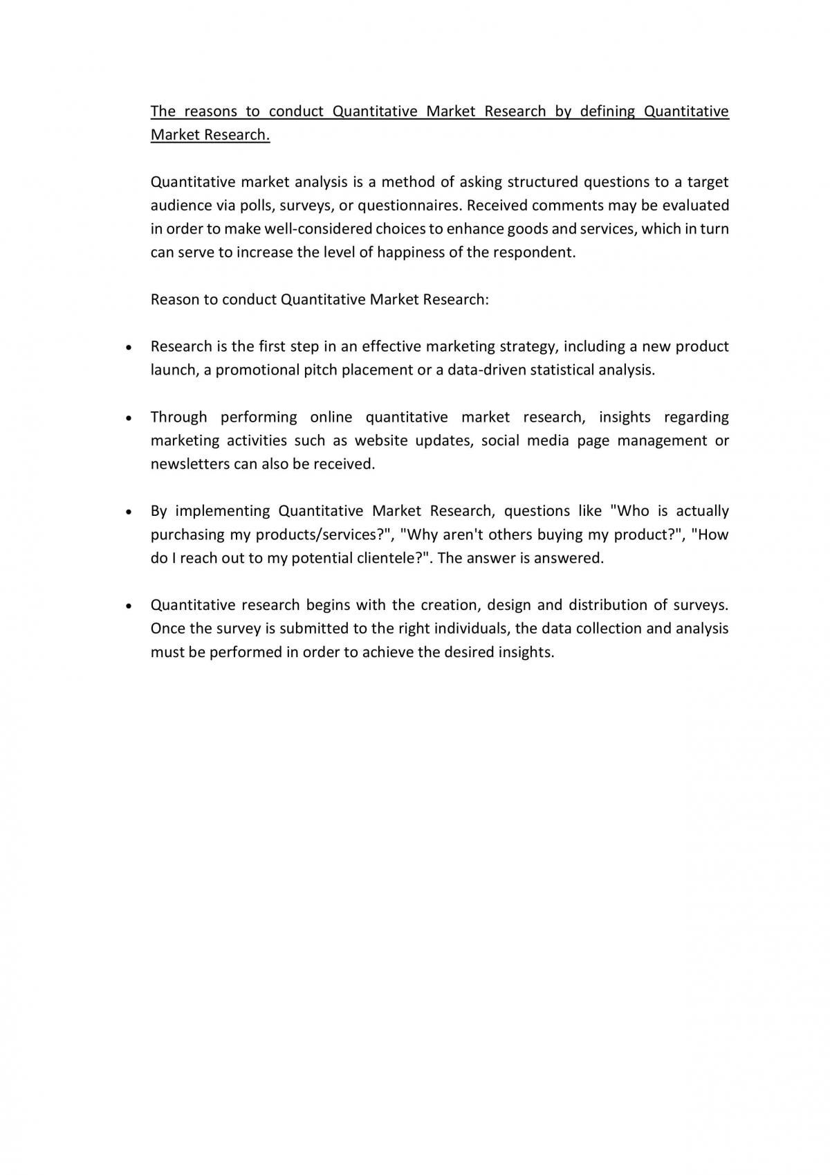 Quantitative Market Research - Page 1