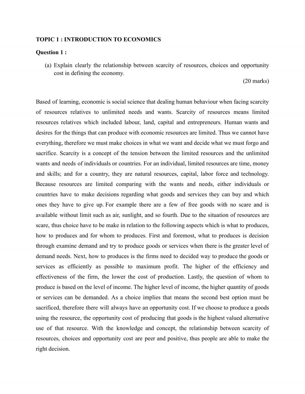 a level economics essays pdf
