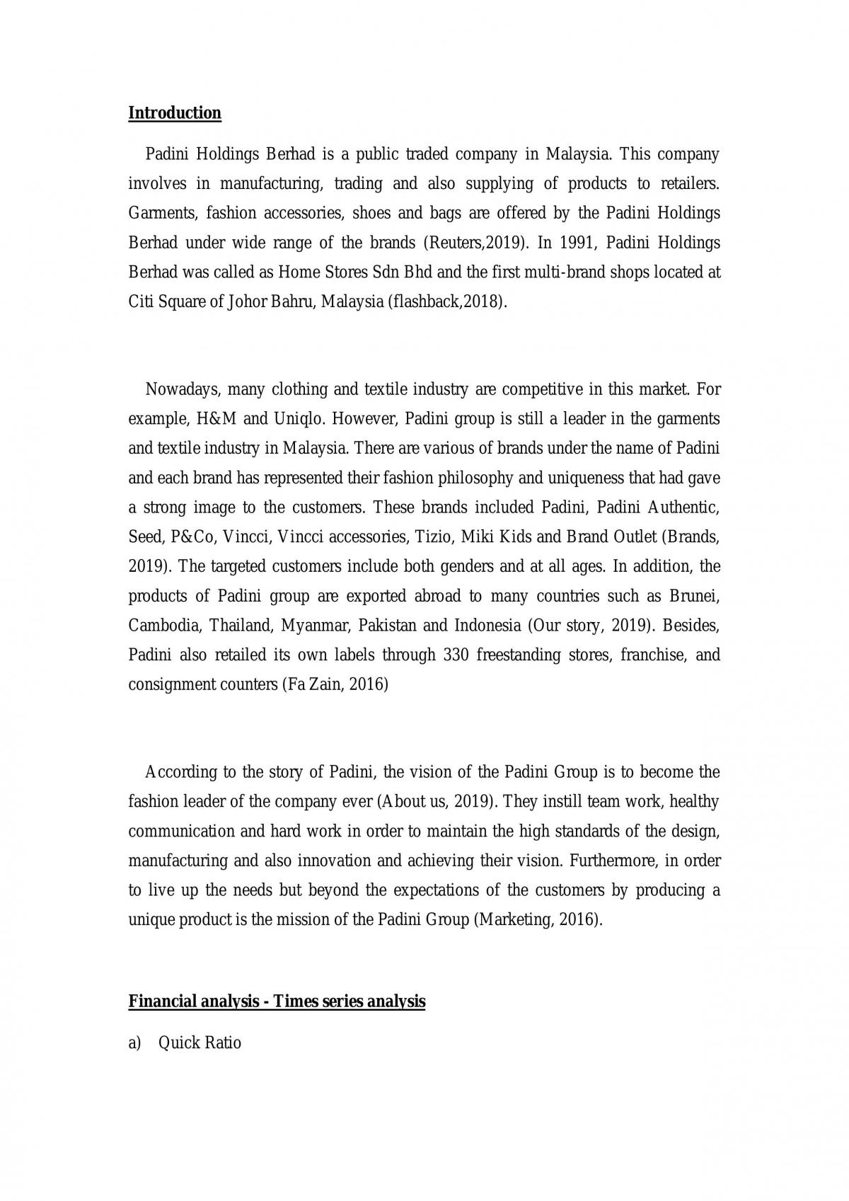 Finance Assignment - Case Study Padini - Page 1