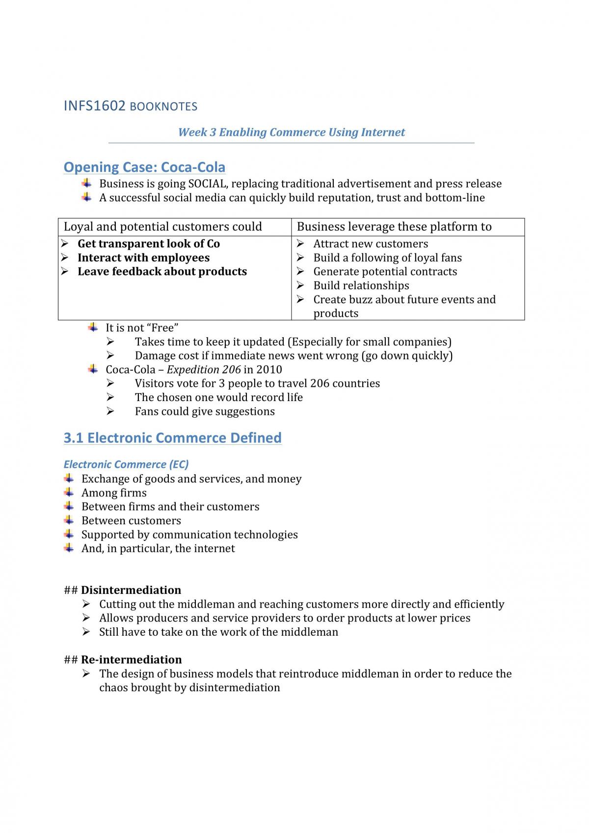 2014 semester 2 Revision notes Chapter 3 - Page 1