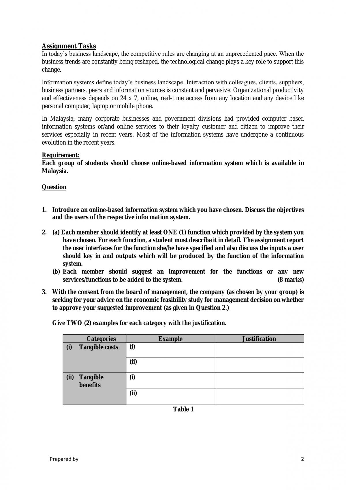 Online-based Information System  - Page 1