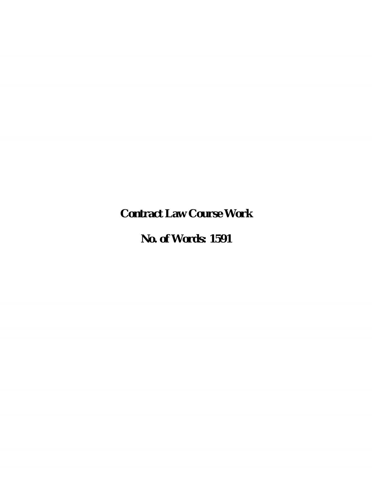 Contract Law Assignment - Page 1