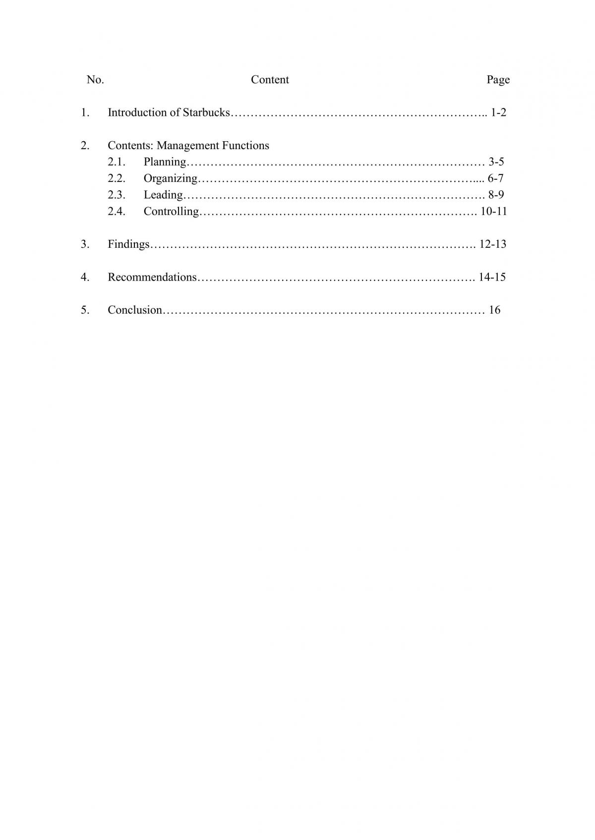 Management Principles of Starbucks - Page 1