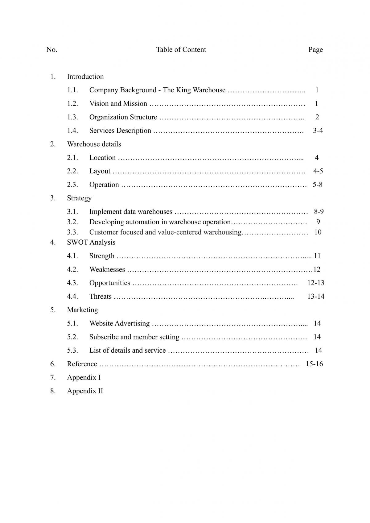 Warehouse Management Project - The King Warehouse - Page 1