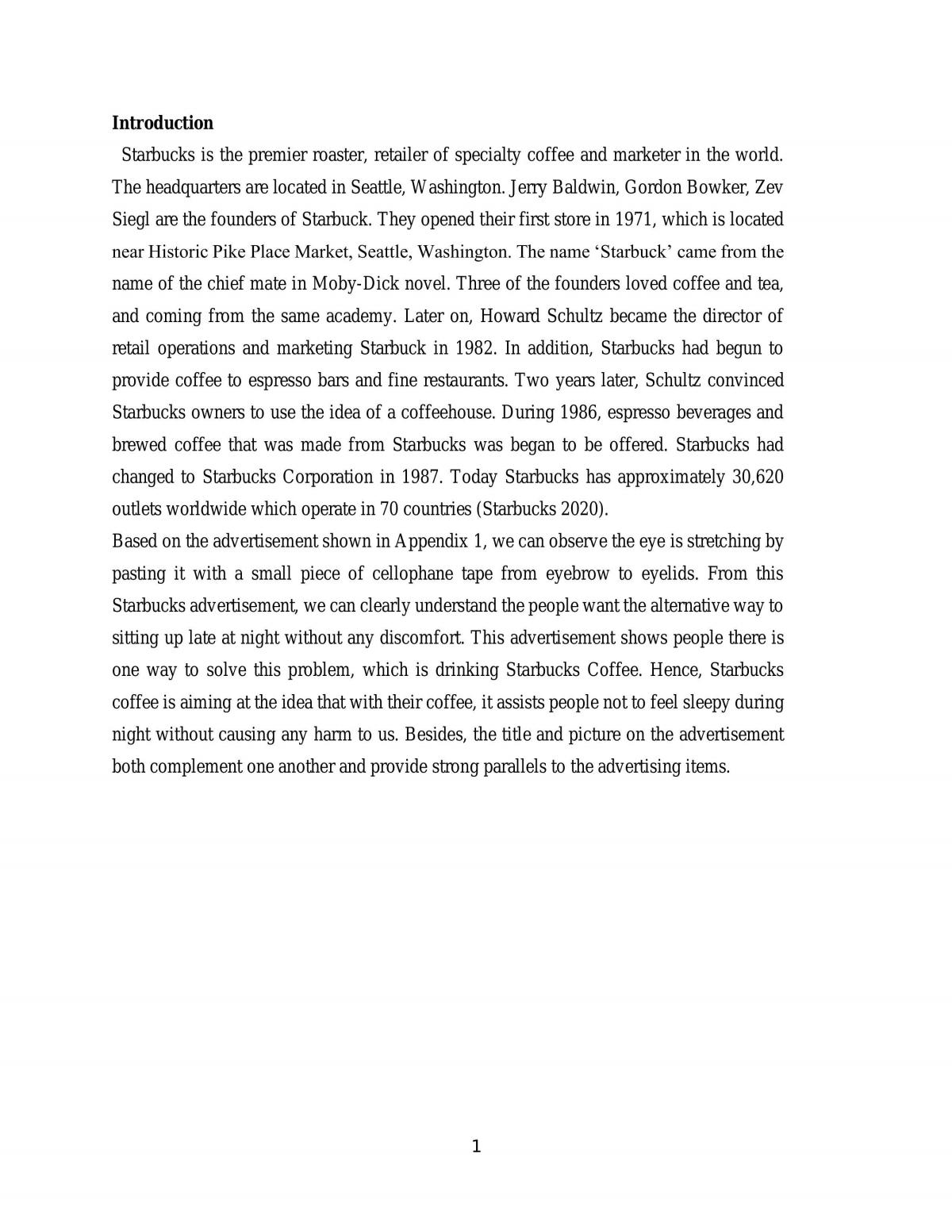 Consumer Insight & Behaviour on Starbucks - Page 1