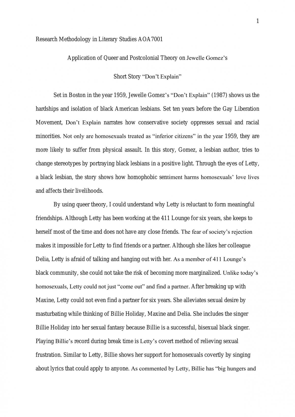 Psychoanalysis and Postcolonial Analysis - Page 1
