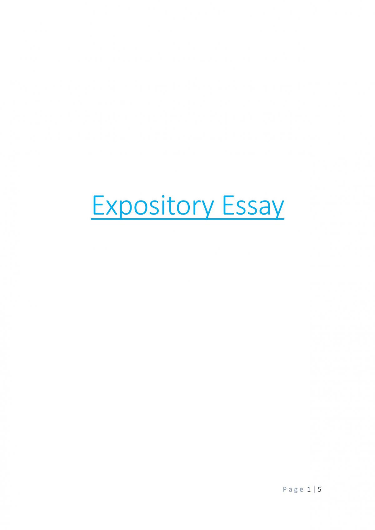 Expository Essay  - Page 1