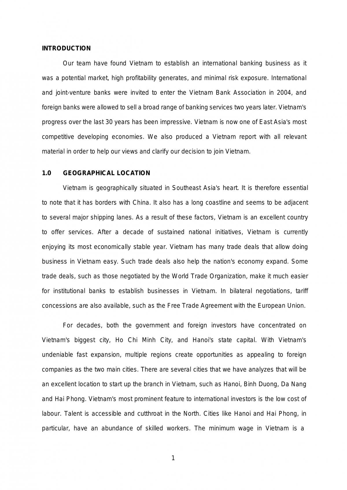 International Banking Case Study 2 - Page 1