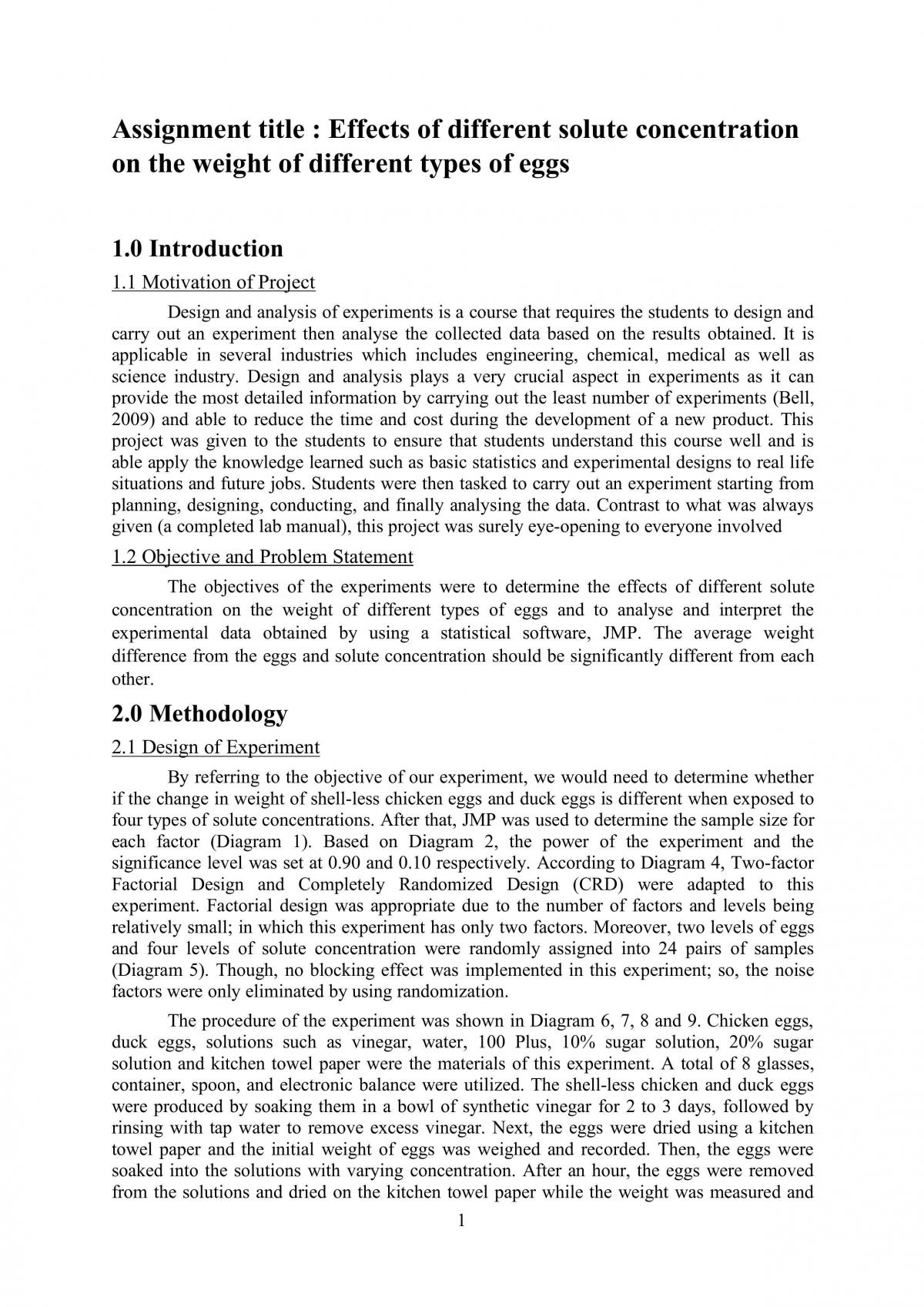 Effects of different solute concentration on the weight of different types of eggs - Page 1
