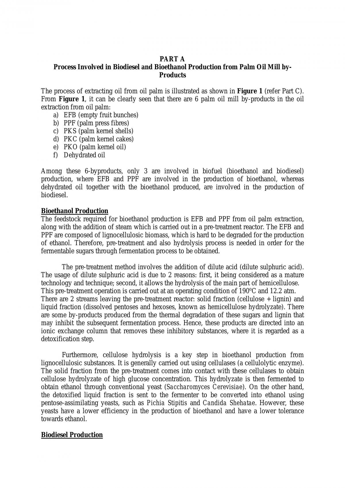Bioprocess Engineering - Biodiesel and Bioethanol Production from Palm Oil  - Page 1