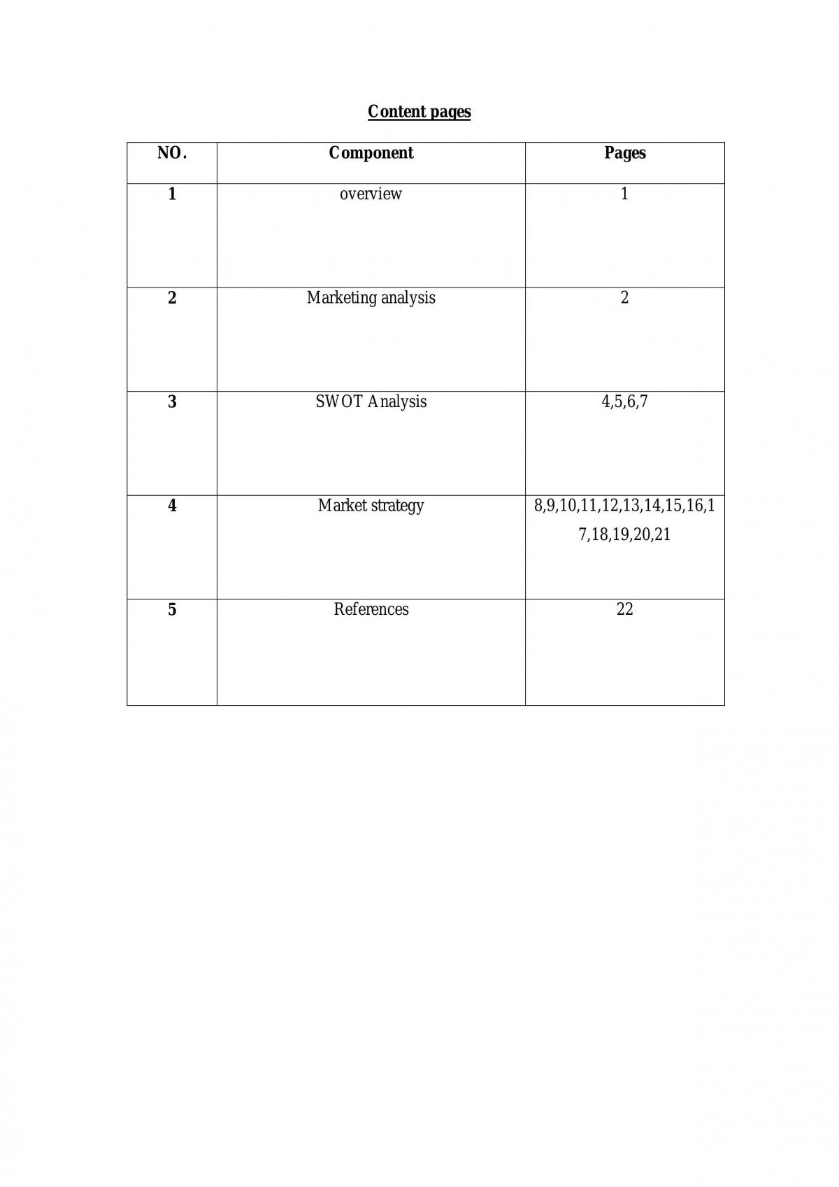 Essay discussing the Marketing analysis - Page 1