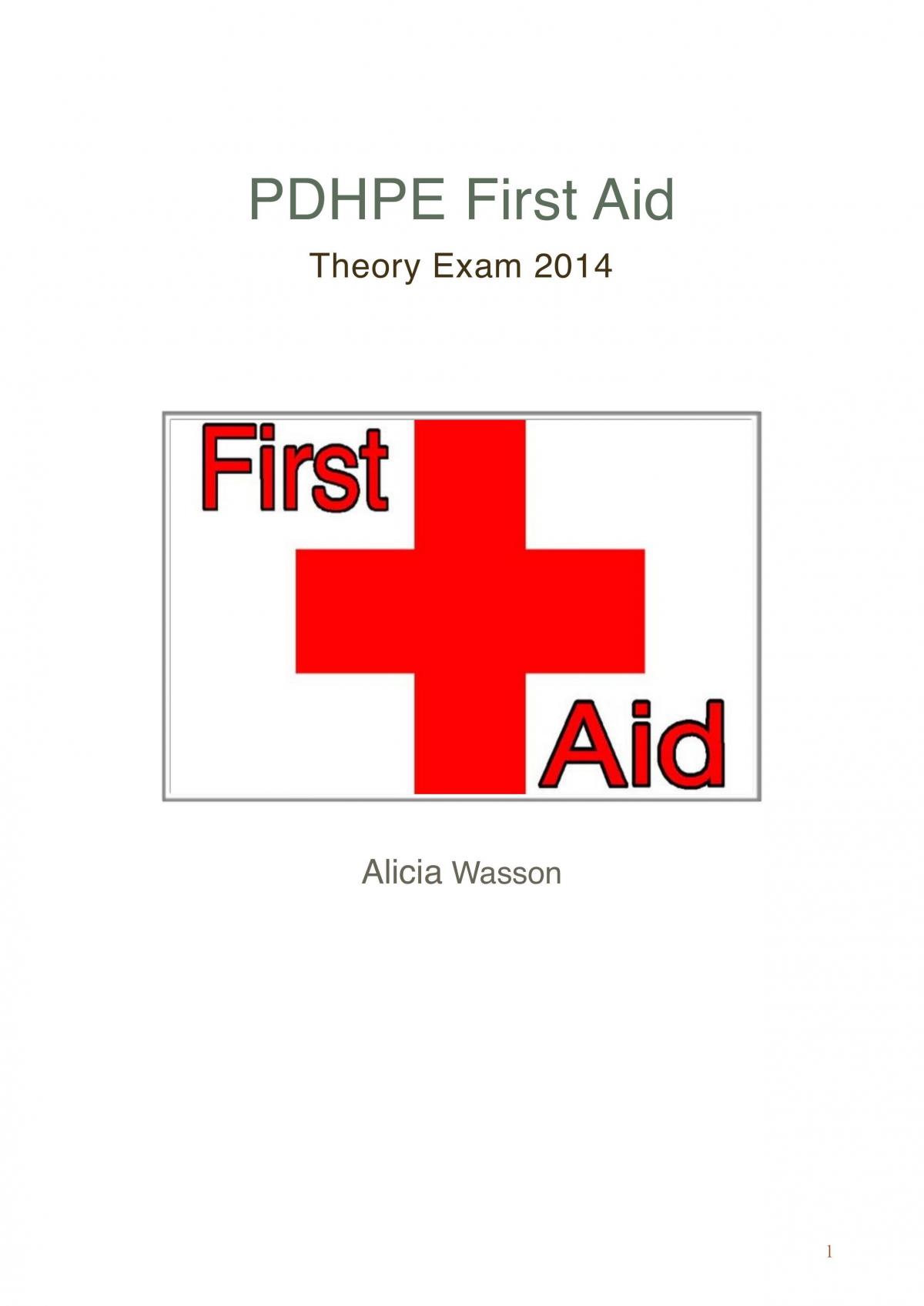 PDHPE Option Topic: First Aid Notes - Page 1