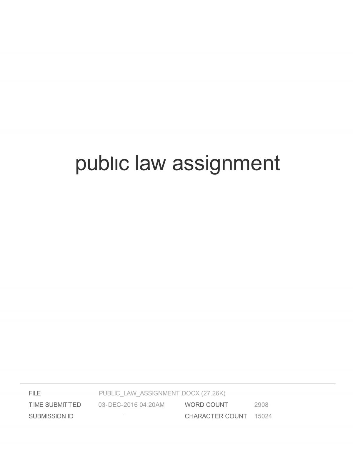 Public law assignment  - Page 1