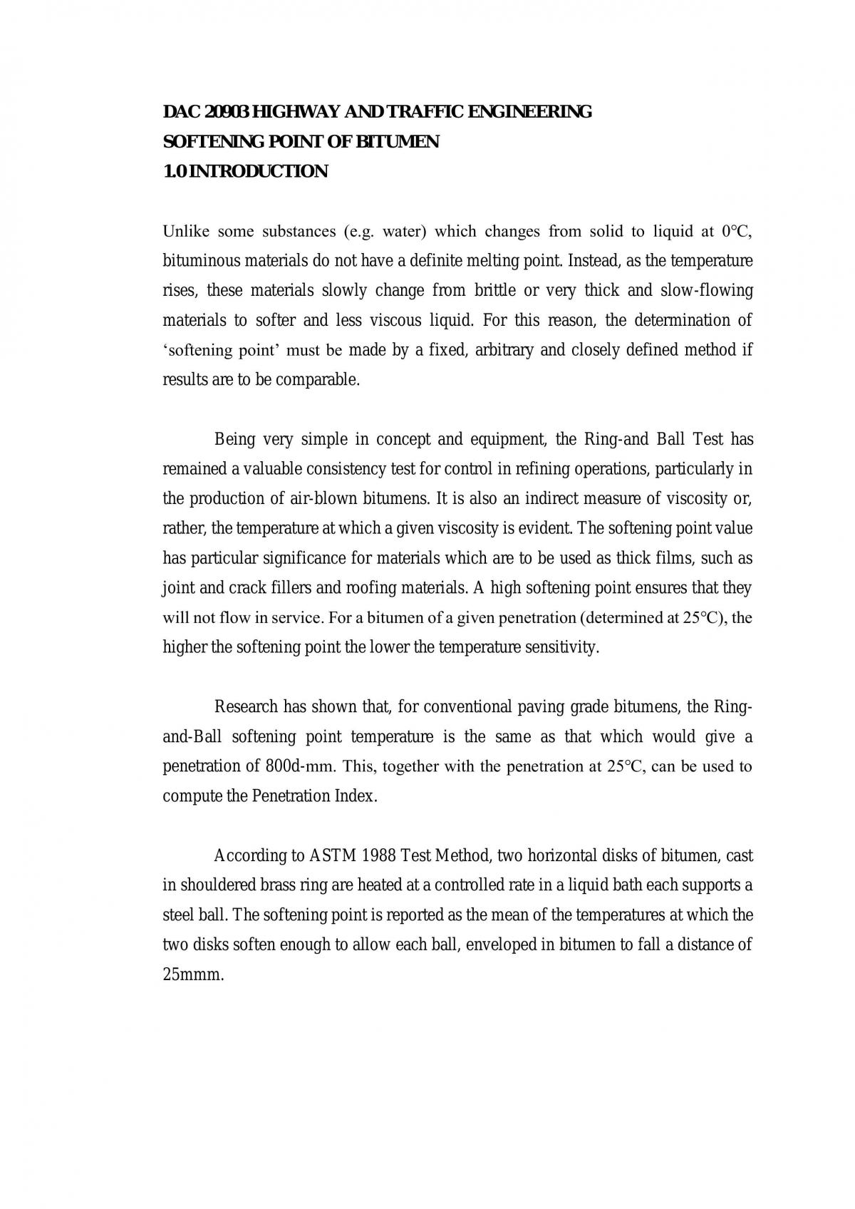 Softening Point Of Bitumen - Page 1