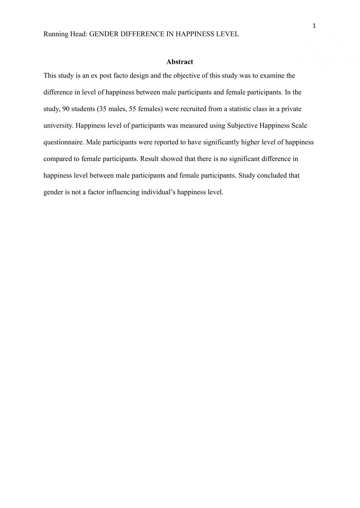 Gender difference on happiness level - Page 1