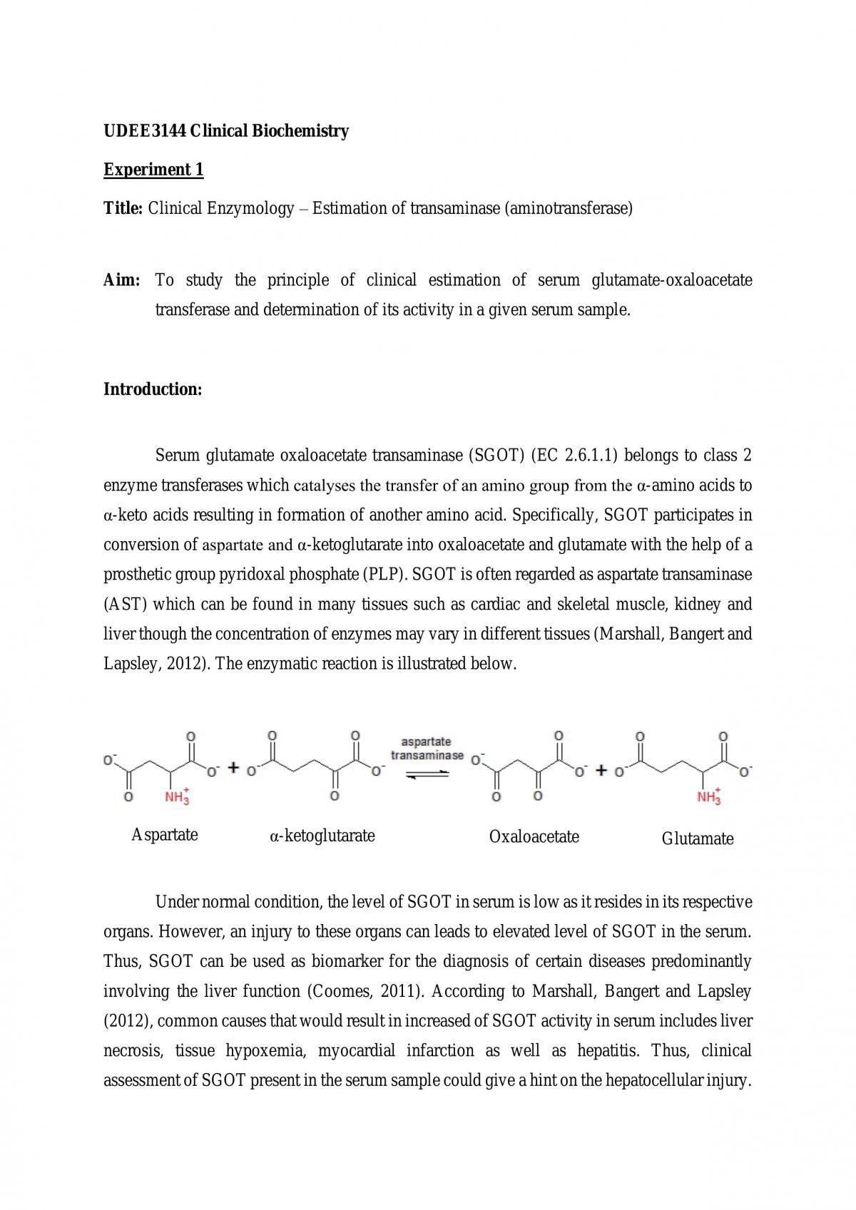 Estimation of Transaminase - Page 1