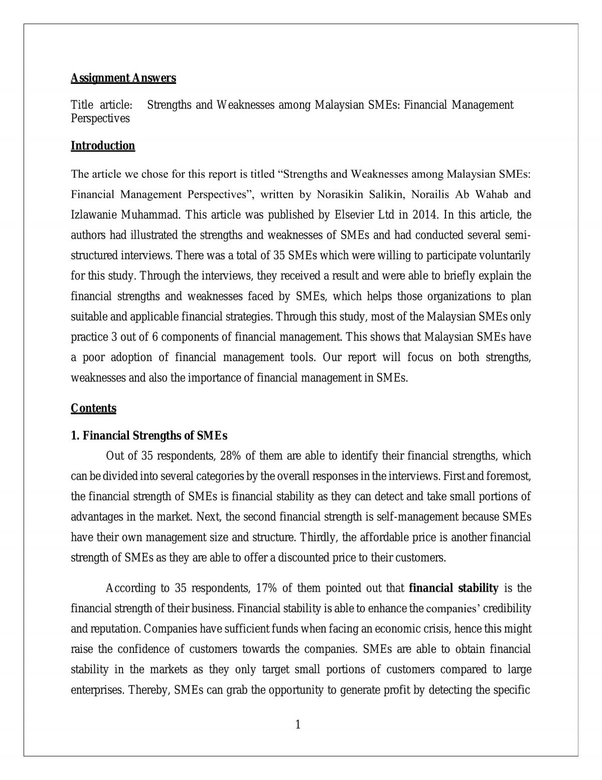 BBMF1813 Principles of Finance Assignment - Page 1