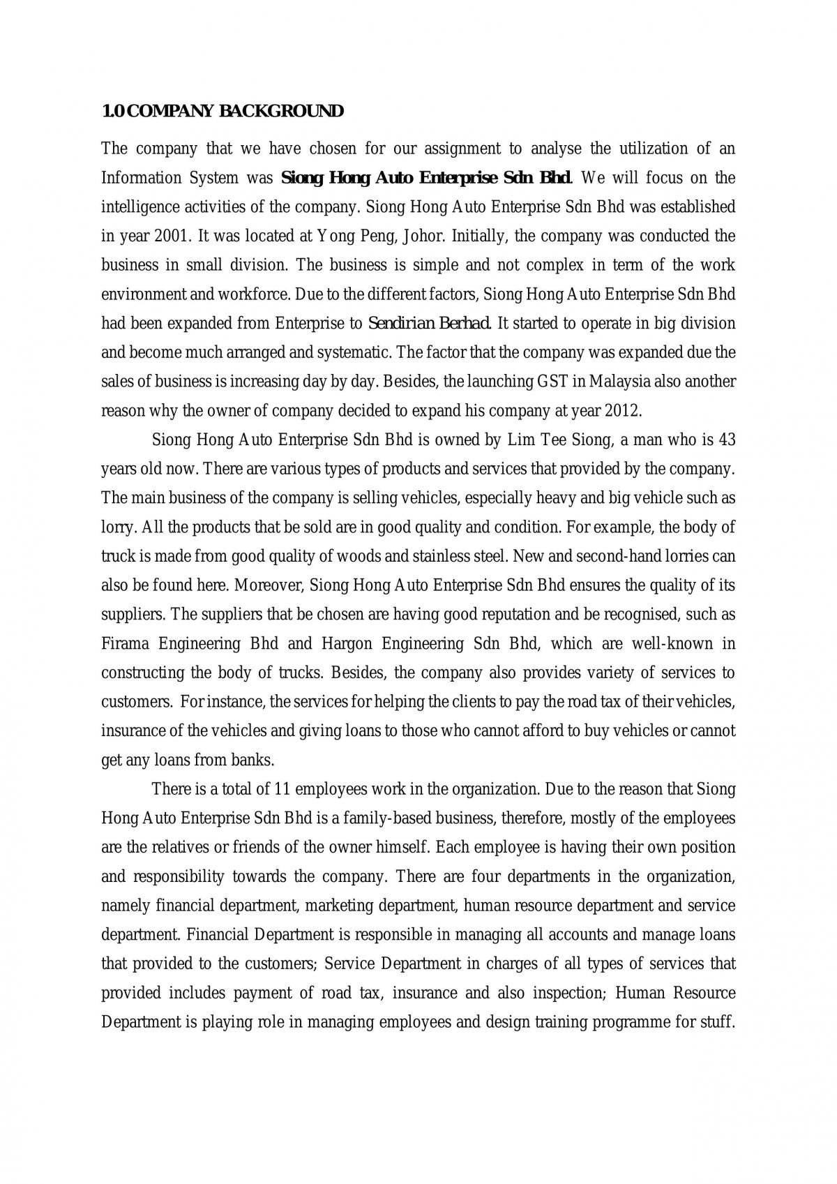 Managing Information Systems Assignments - Page 1