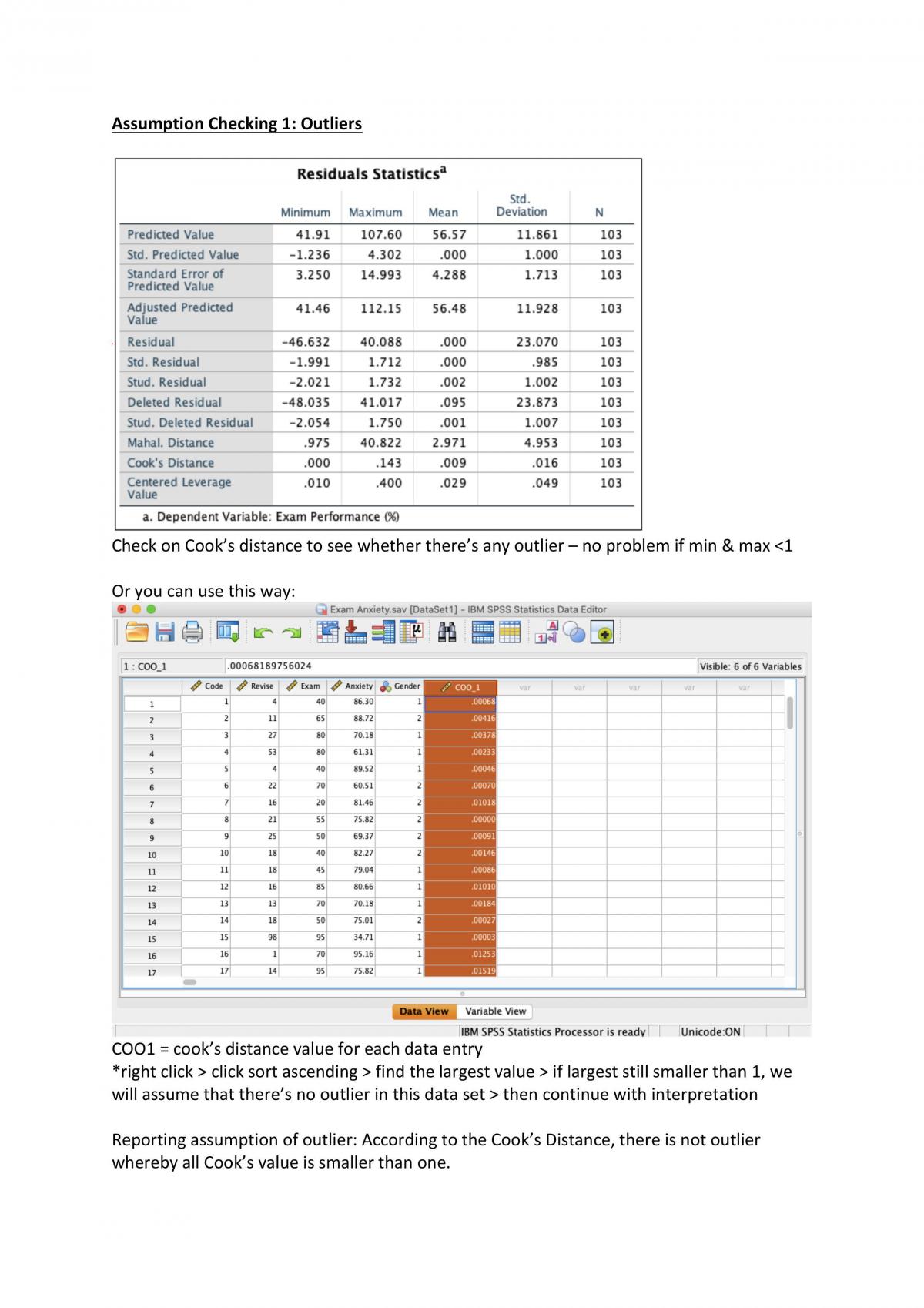 Step-by-step guide to compute multiple regression on SPSS  - Page 1