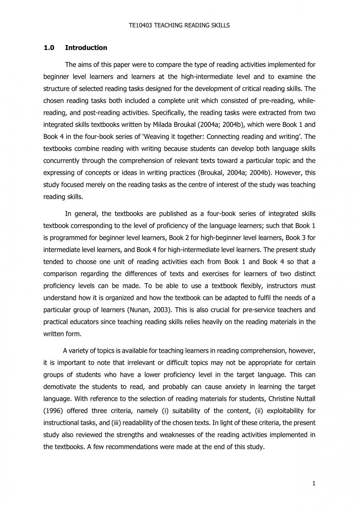 Reading Coursebook Review - Page 1