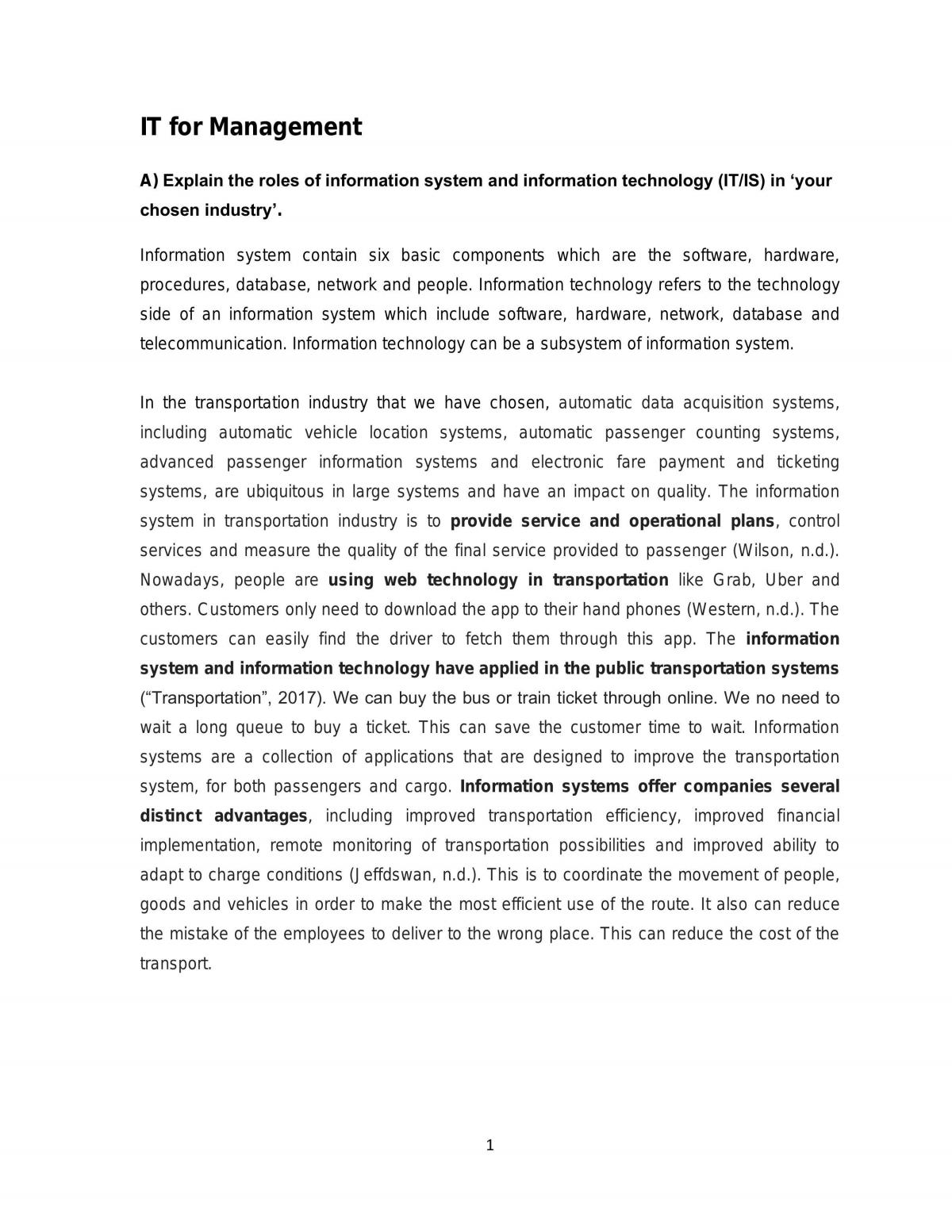 IT for Management - Page 1