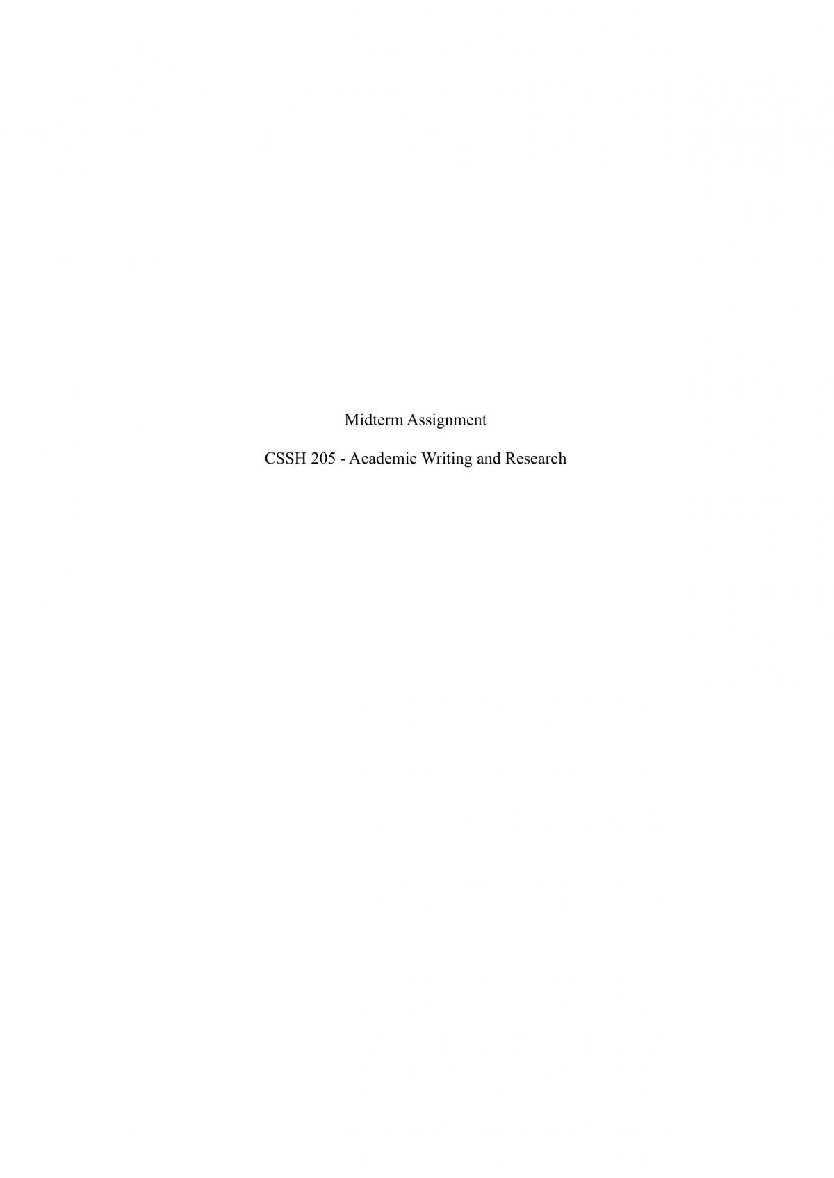 Midterm Analytical Essay - Page 1