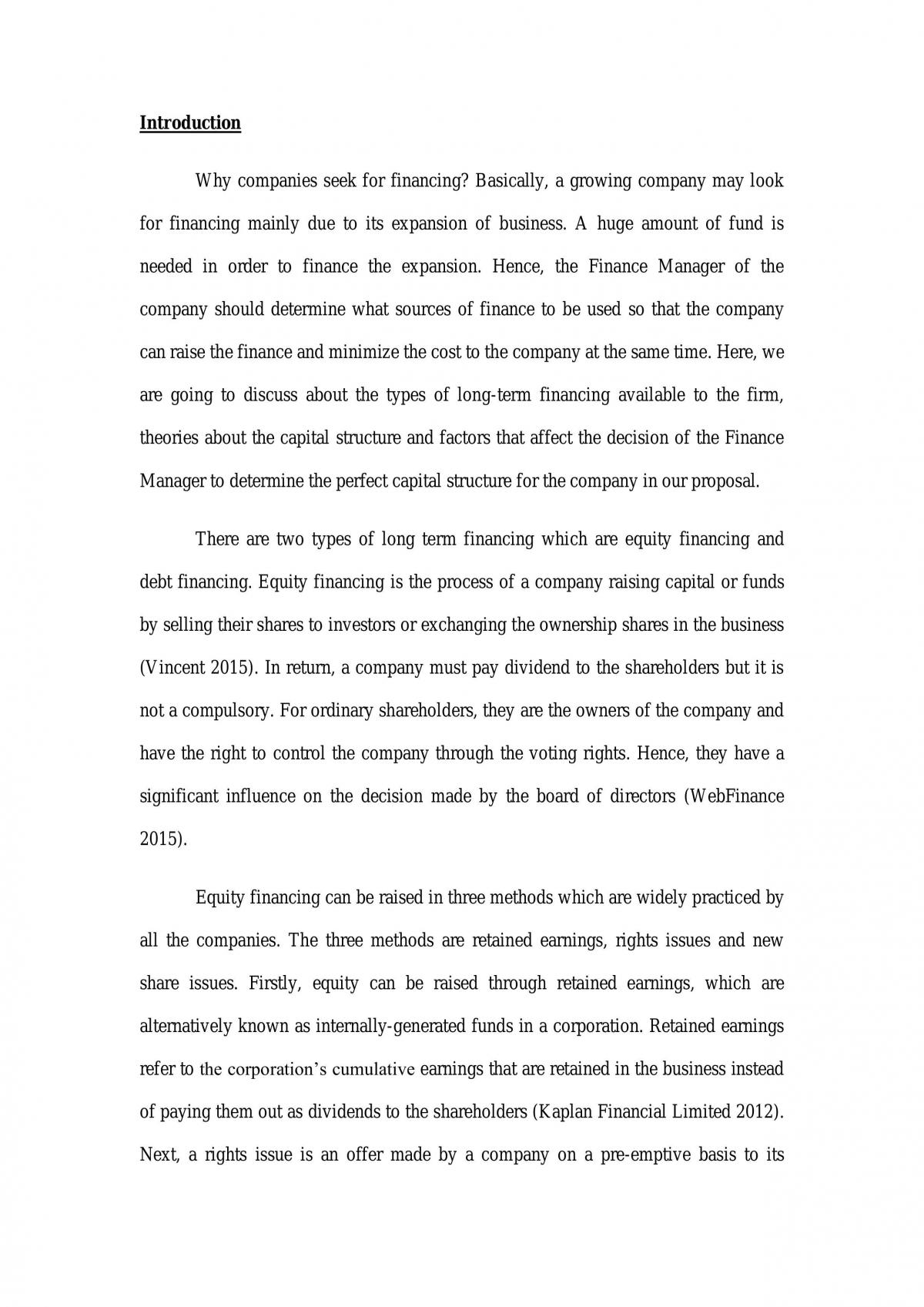 Financial Management Assignment - Page 1