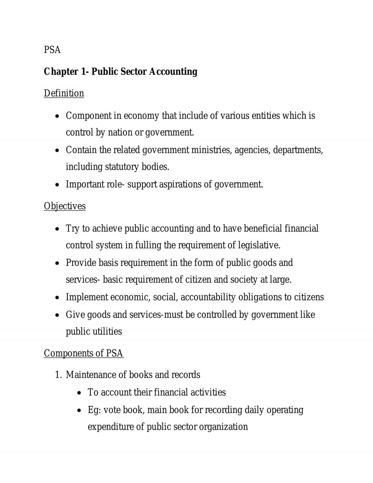 Public Sector Accounting Notes - Page 1