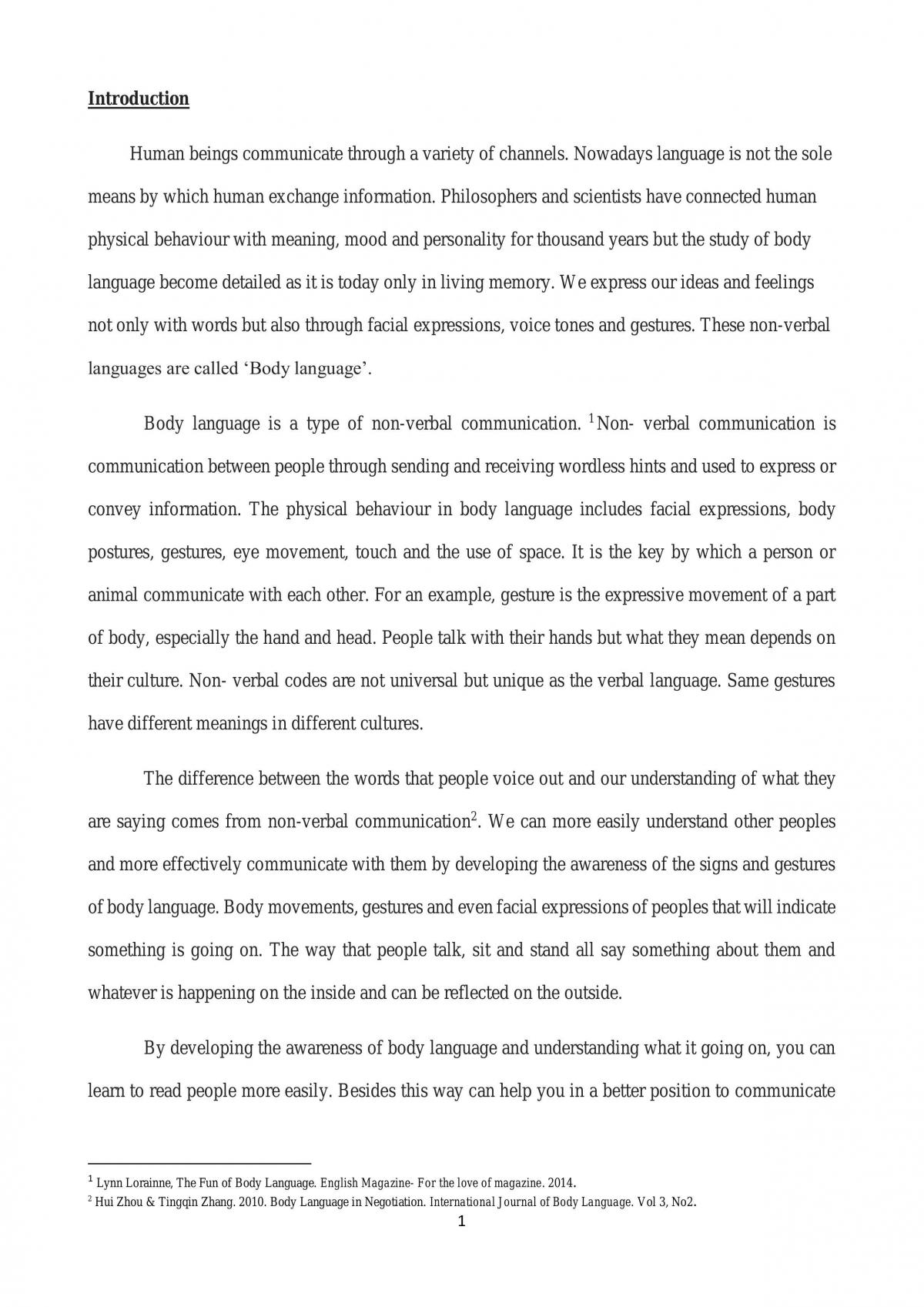 Communication of Human Beings - Page 1