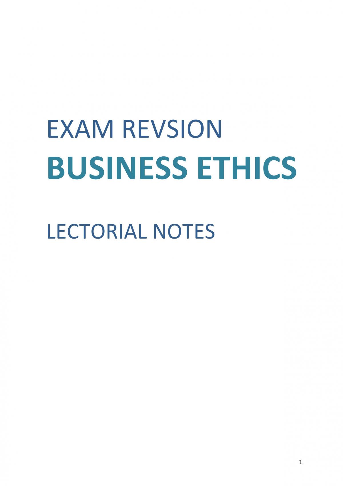Business Ethics Exam Revision MKTG1086 Business Ethics RMIT