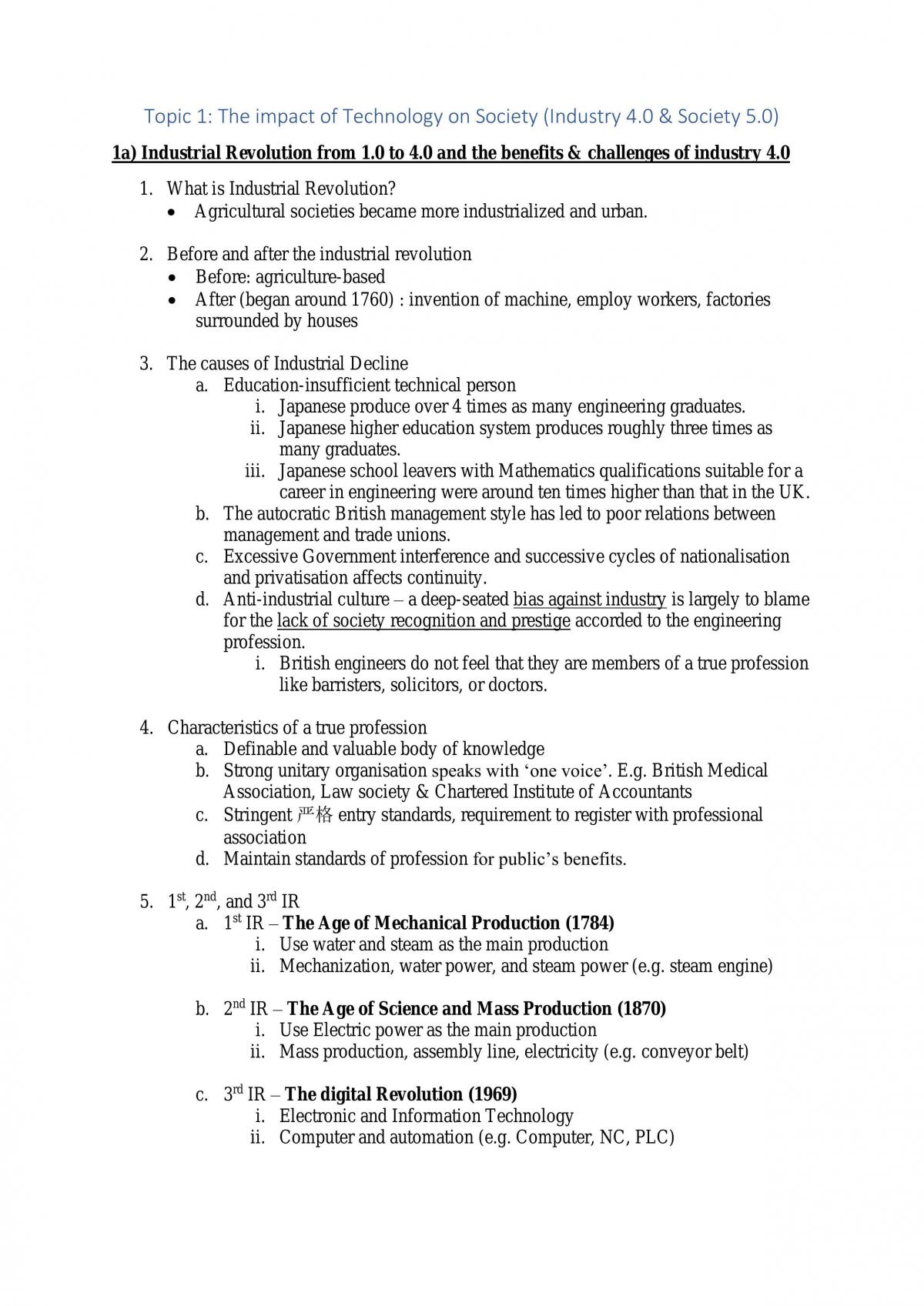 Engineer in Society Study notes - Page 1