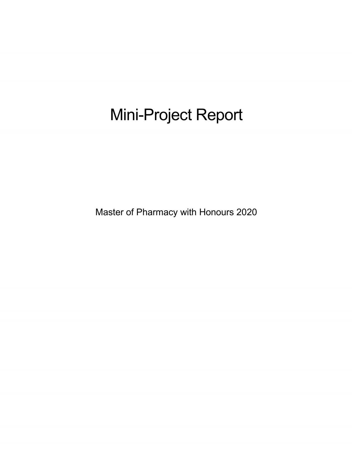 Mini-project report - Page 1