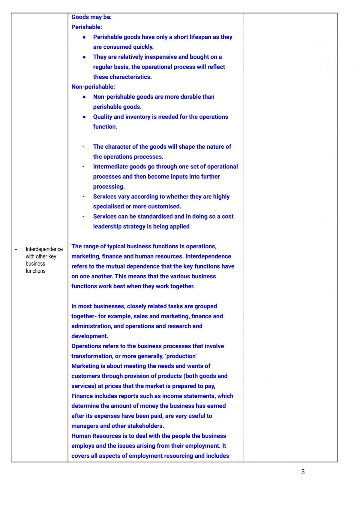 Business Studies Topic 1 Operations Notes - Page 3