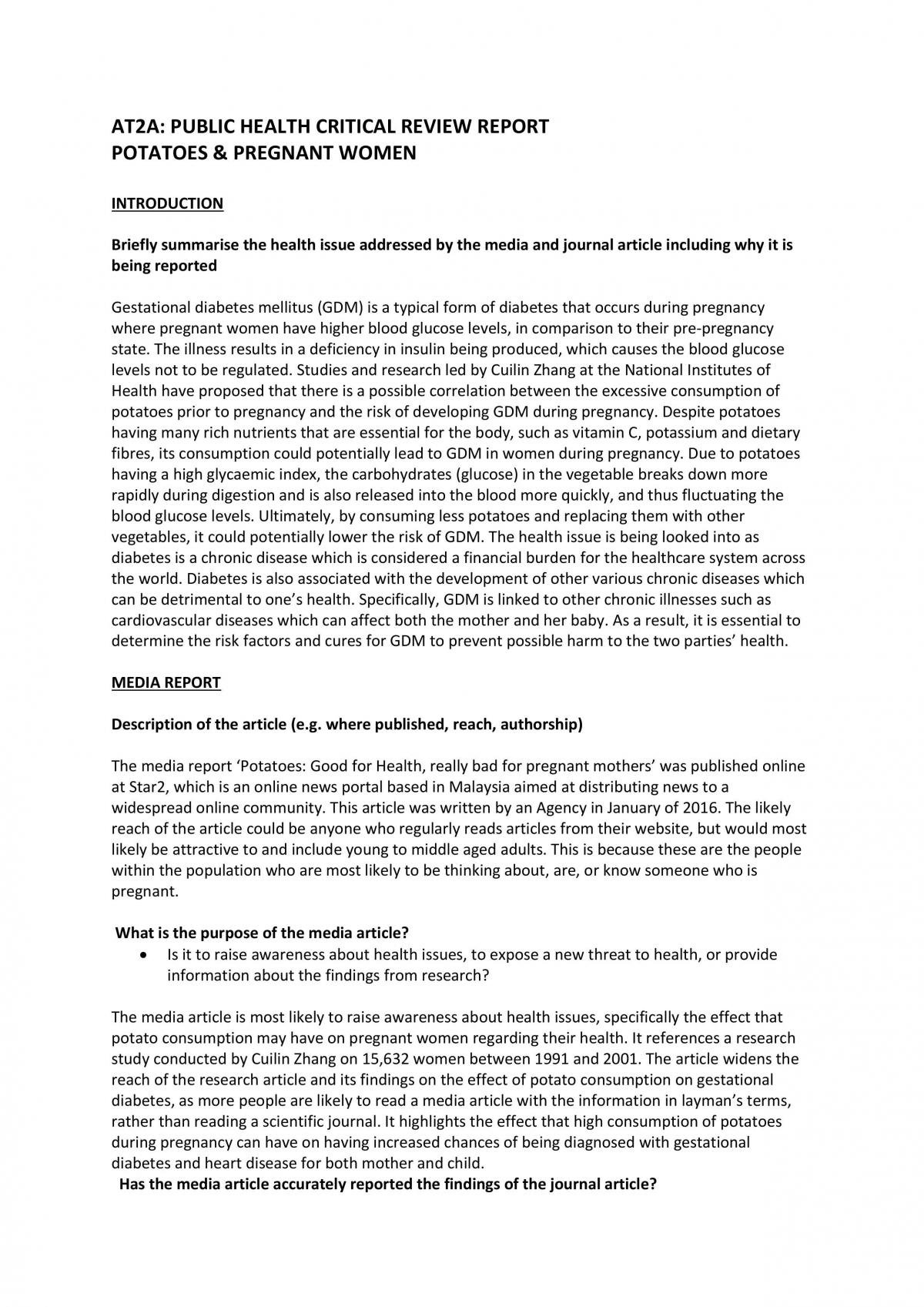 ATS2A Public Health Critical Review Report - Page 1