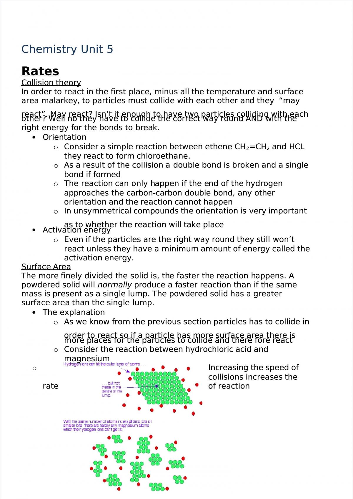 Study Notes for Chemistry - Page 1