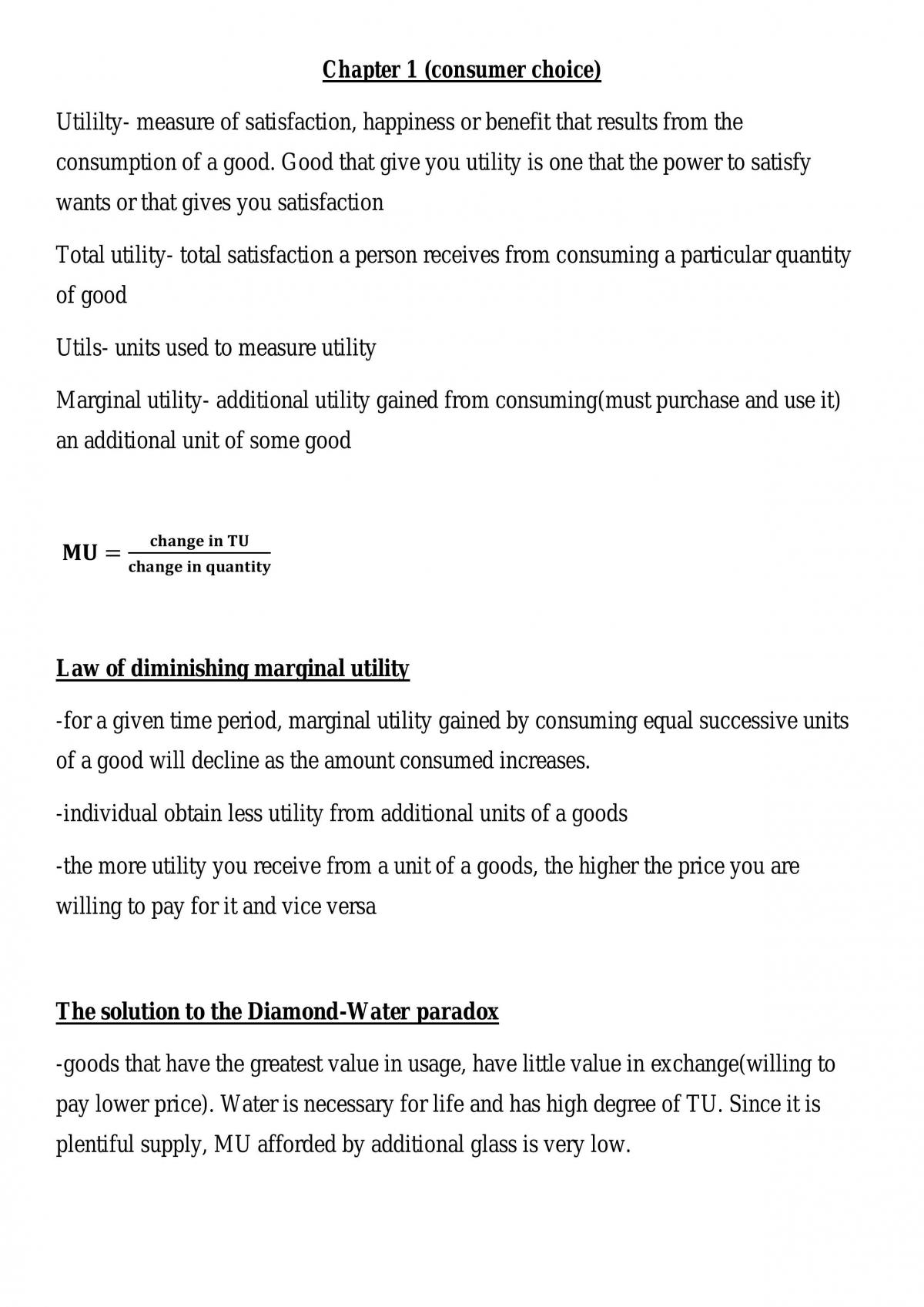 Self study notes for microeconomics - Page 1