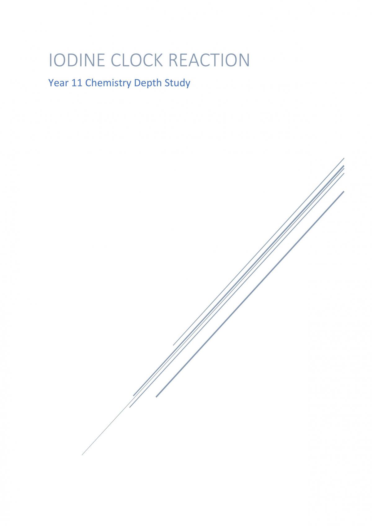 Chemistry Depth Study - Page 1