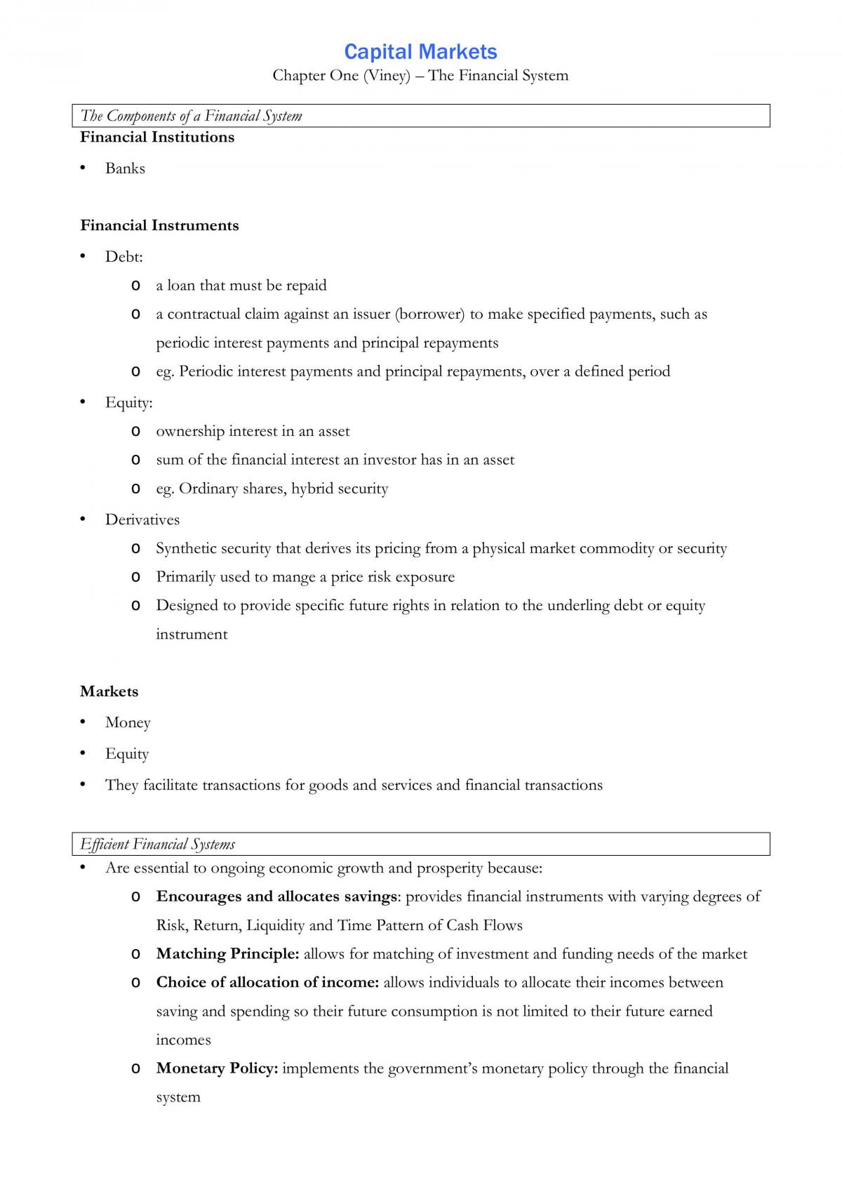 The Financial System - Page 1