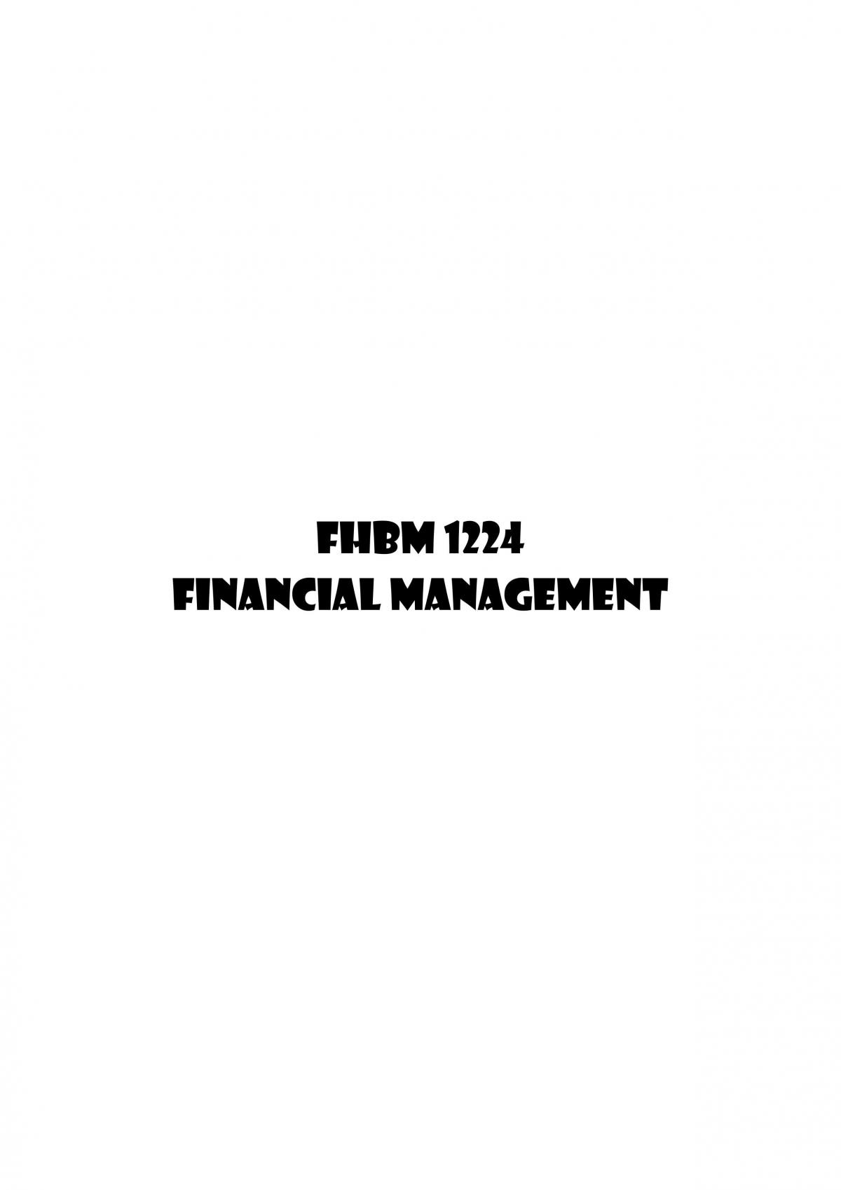 Financial Management Complete Study Notes - Page 1