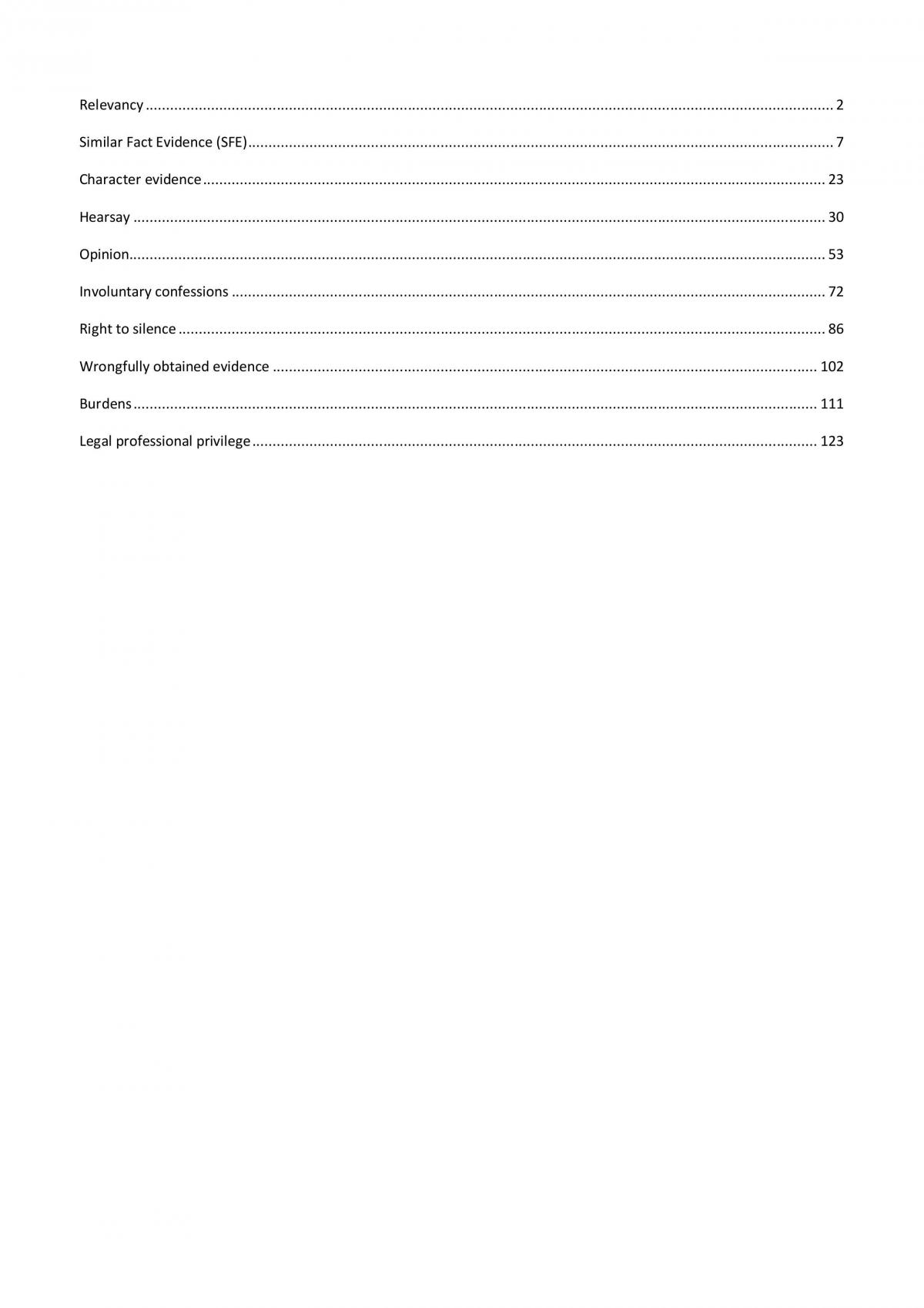 Notes for Evidence Law - Page 1