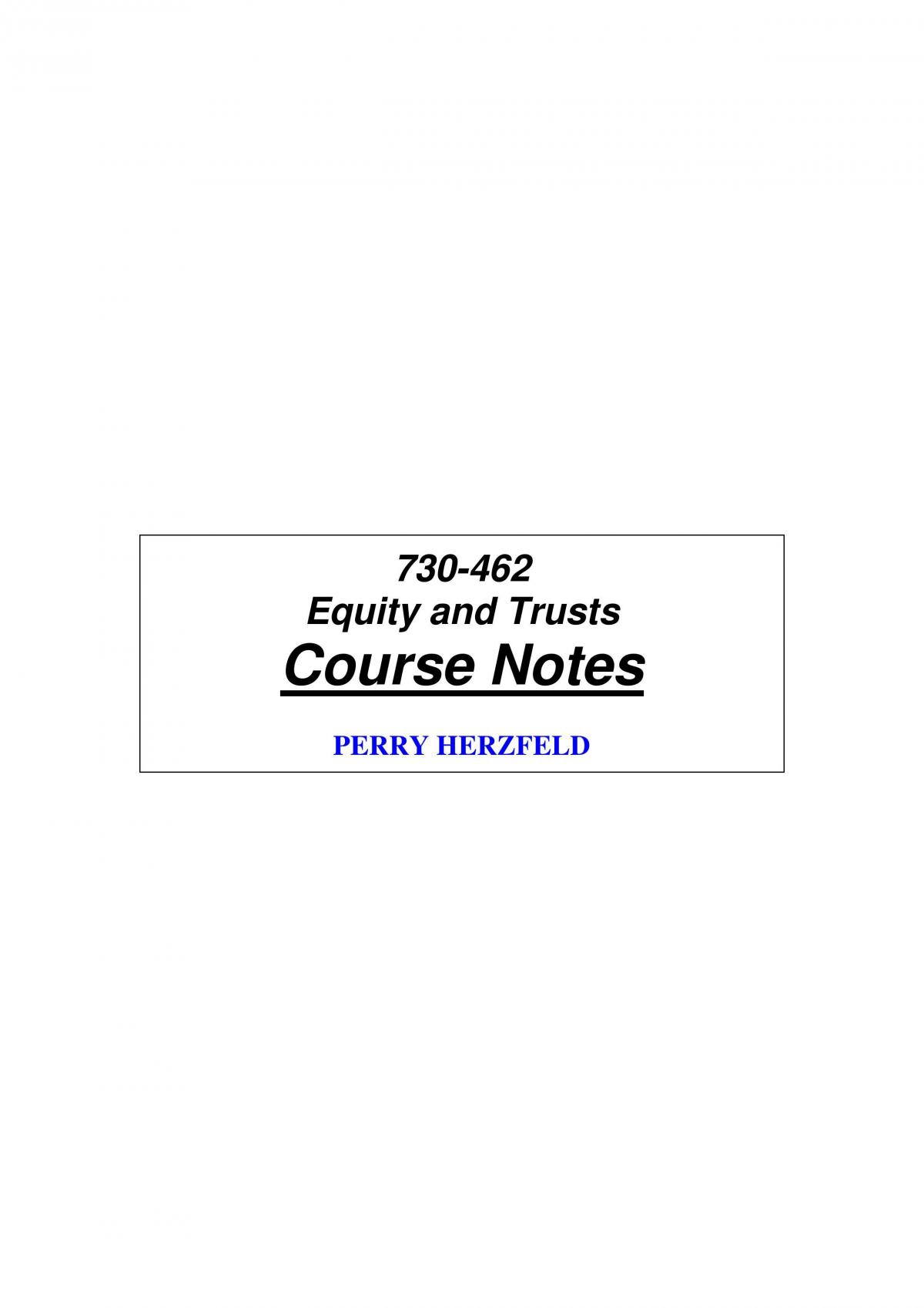 Exam notes for equity and trusts - Page 1