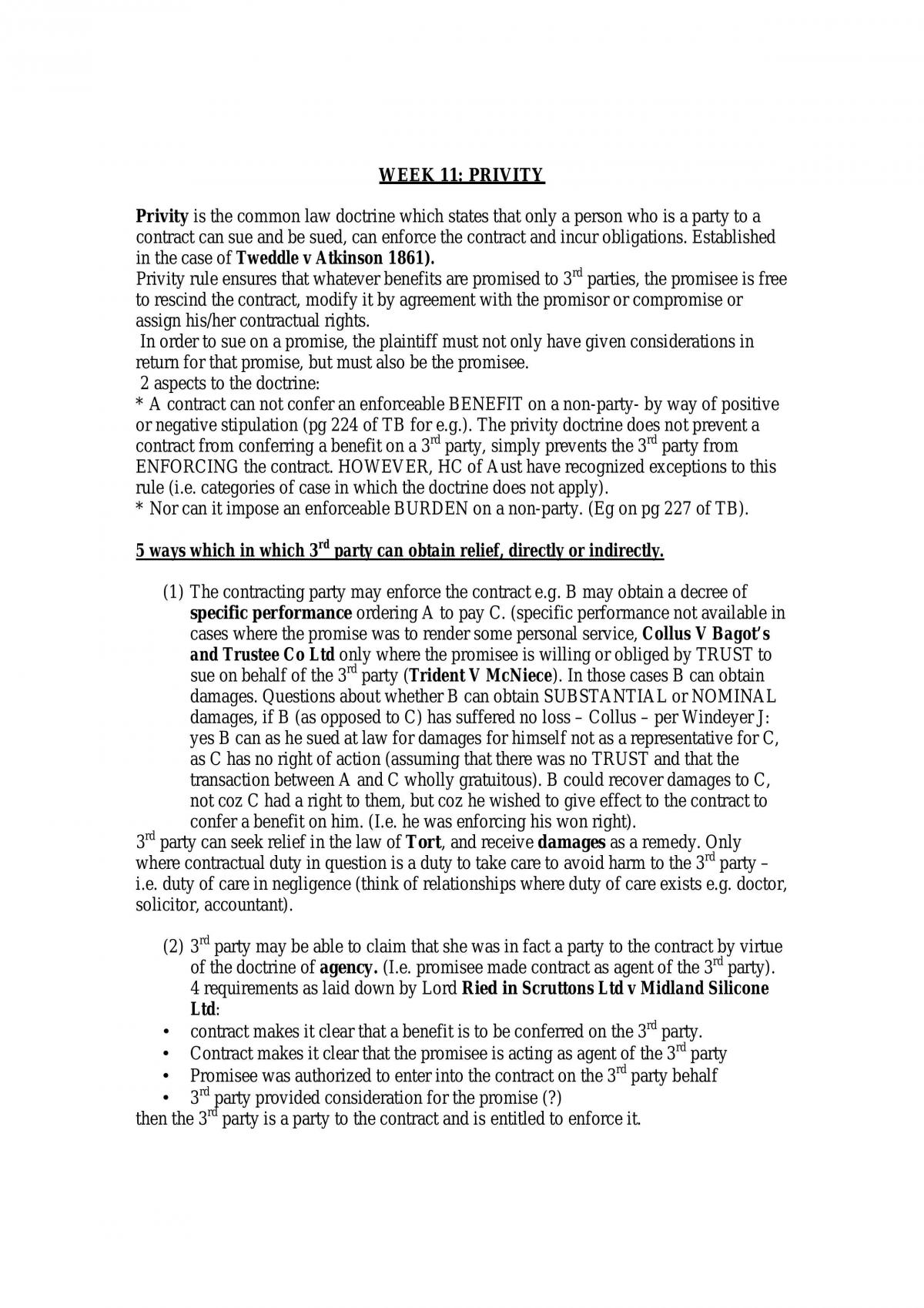 Privity Notes Contracts - Page 1