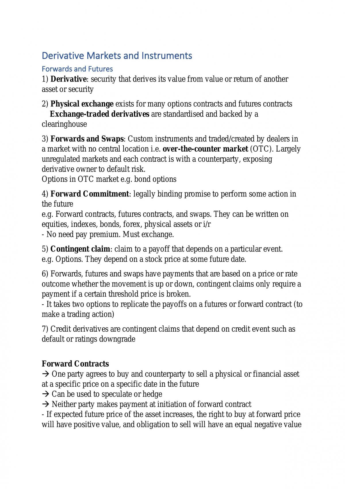 Analysis of Derivatives Notes - Page 1
