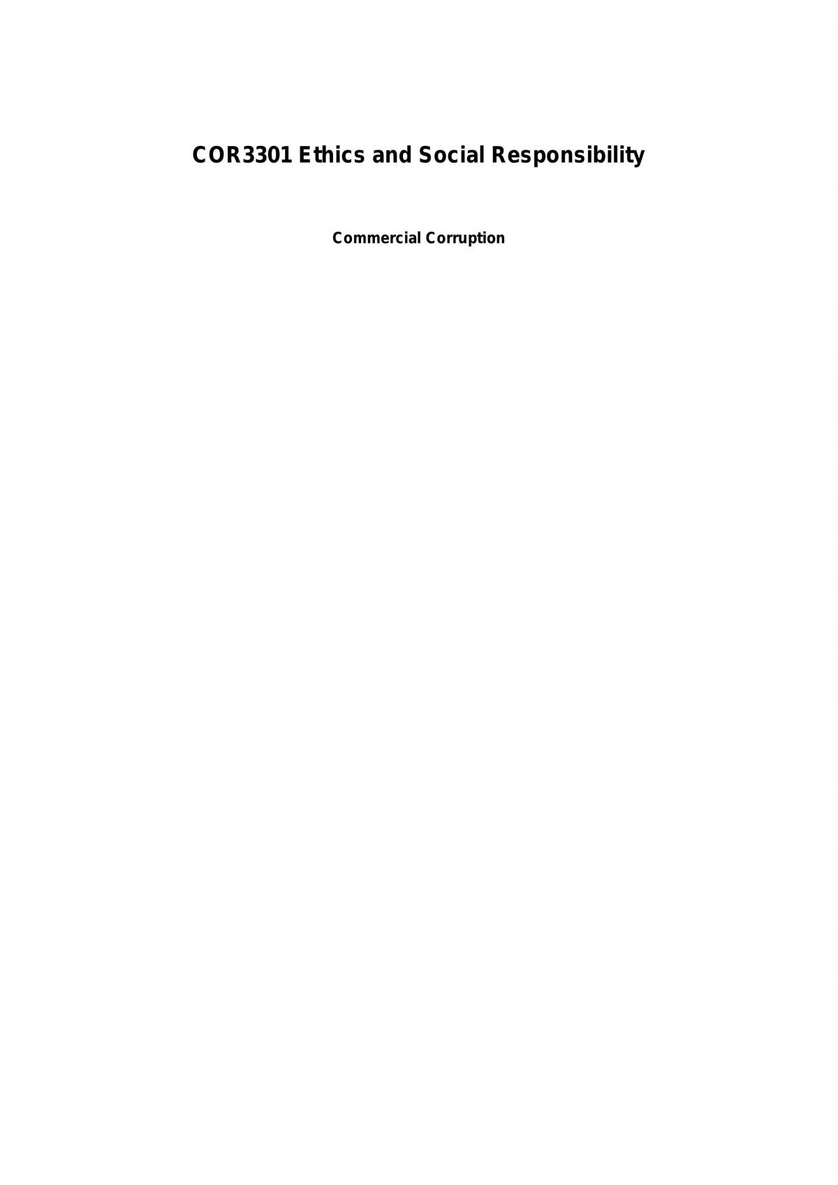 COR3301 Ethics Report - Page 1